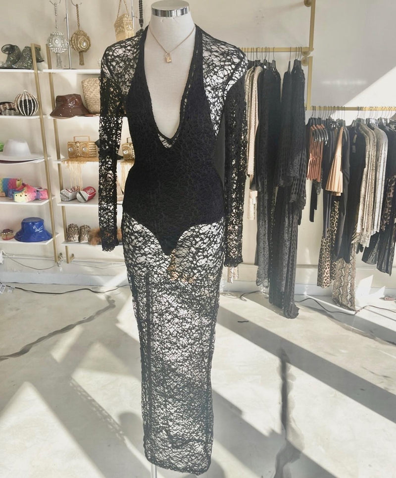 “Grown & Sexy” Mesh Maxi Dress