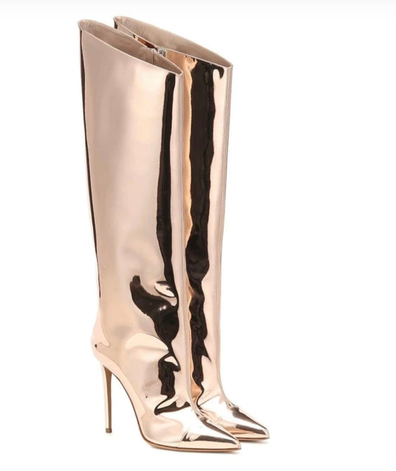 “Mirror Mirror” Pointed Toe Heel Boots