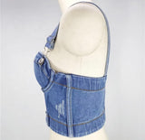 "Denim Party" Corset Crop Top